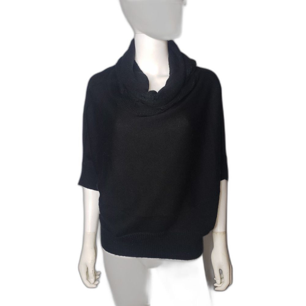 DEREK HEART Black Dolman Sleeve Cowl Neck Loose Fit Sweater  Womens Size Medium